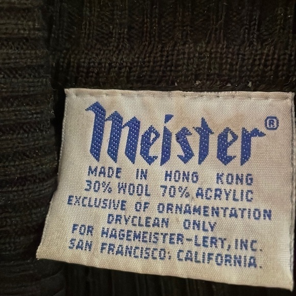 VINTAGE MEISTER GOLD Stars Silver Moon Red Hearts Embroidered Turtleneck Sweater - Picture 3 of 11